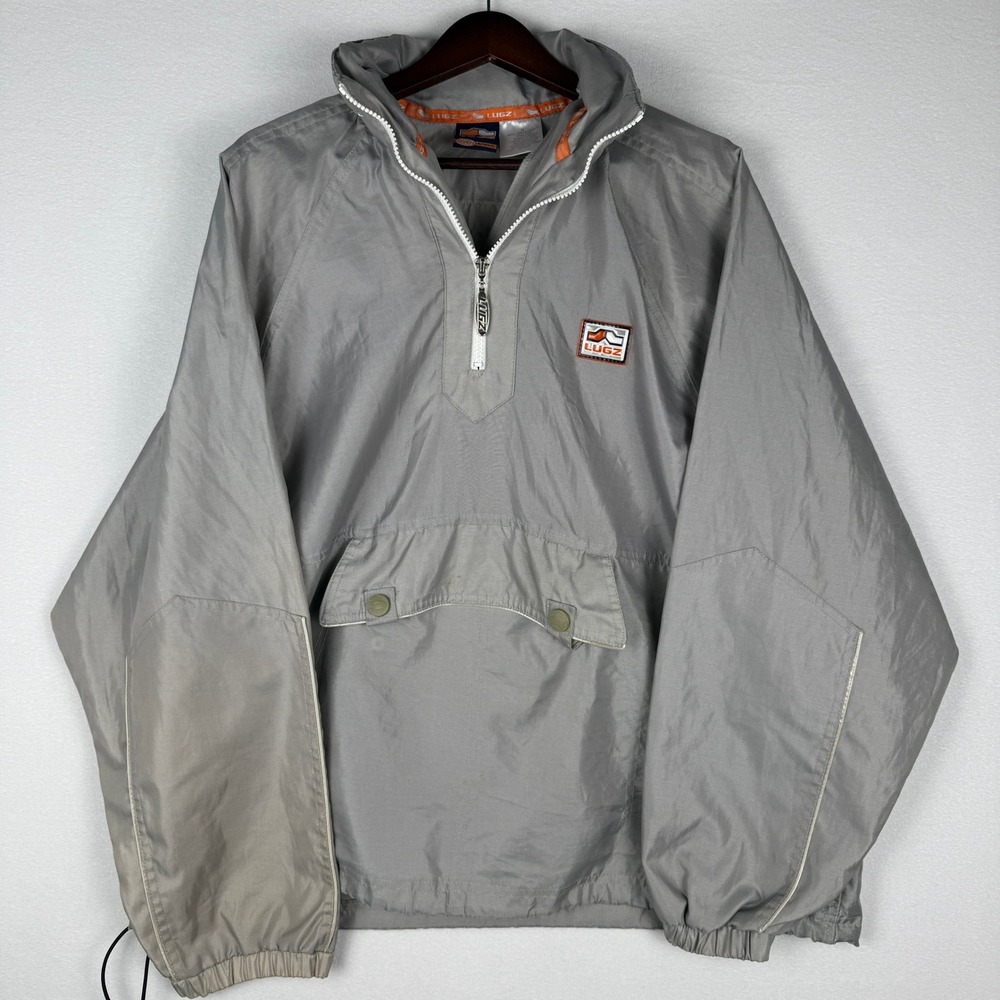 Lugz Anorak Windbreaker Jacket Mens M‎ Nylon Kangaroo Pocket 90s Y2K Streetwear